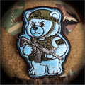 Zero Fucks Bear - IDFC BEARS - 4" Fuzzy Embroidered Patch - Blue