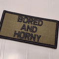 ASOS - Bored and Horny - 2x4 Patch - Olive Drab w/Black