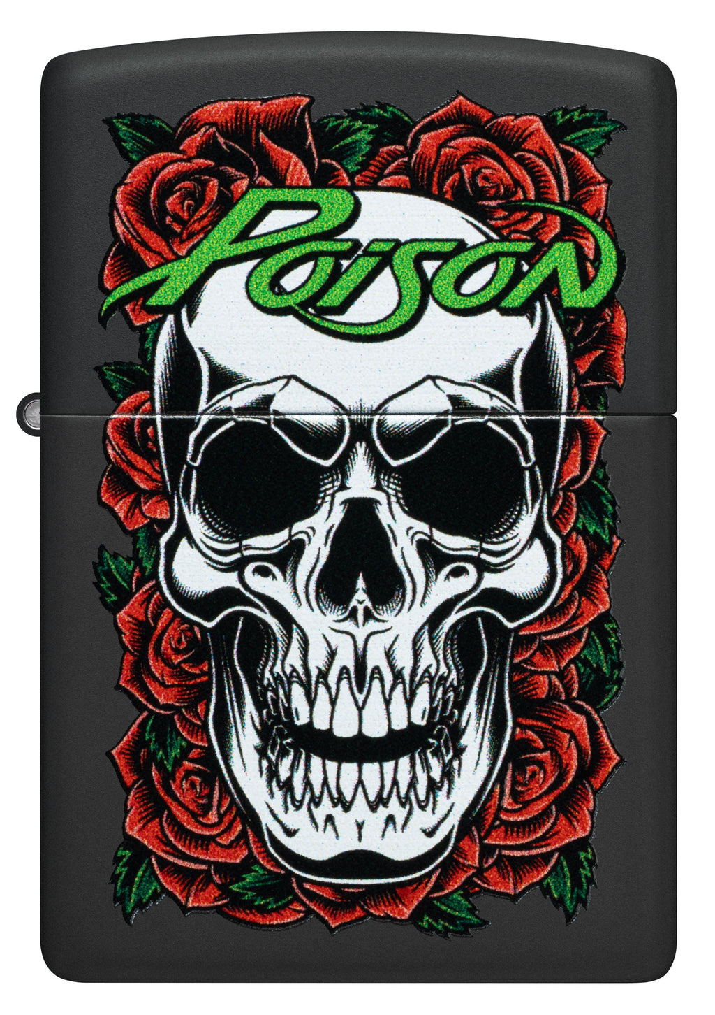 Zippo Poison Skull & Roses Black Matte Lighter #47229
