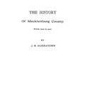 History of Mecklenburg County [Nc]