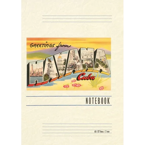 Vintage Lined Notebook Greetings from Havana, Cuba - Paperback