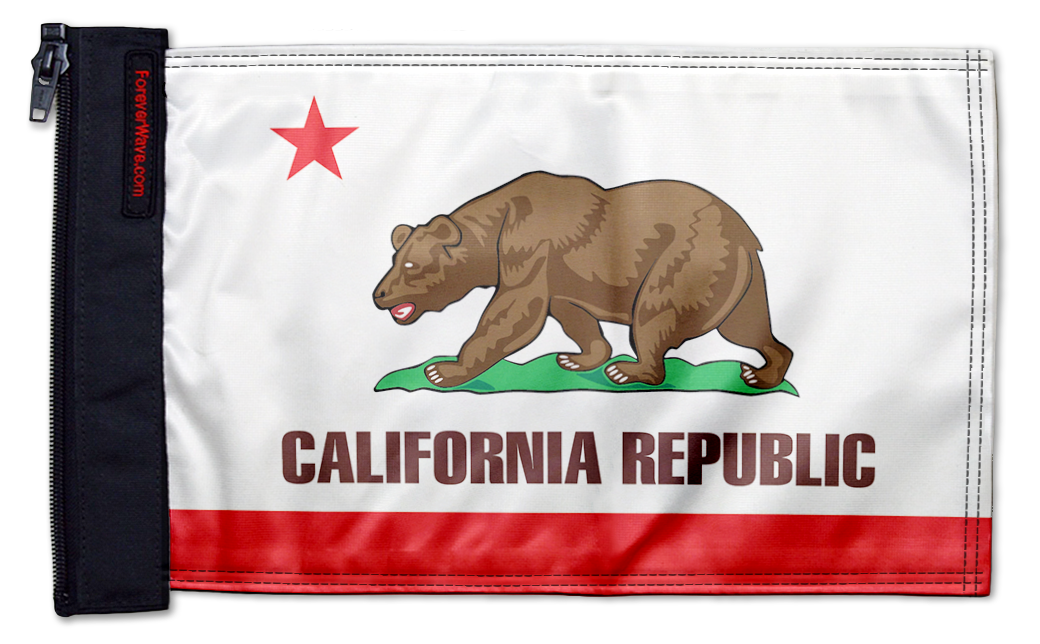 State Flag California 12"x18" Forever Wave Flag for Golf Carts