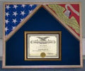 Marine Corps 2 Flags Certificate Display Case