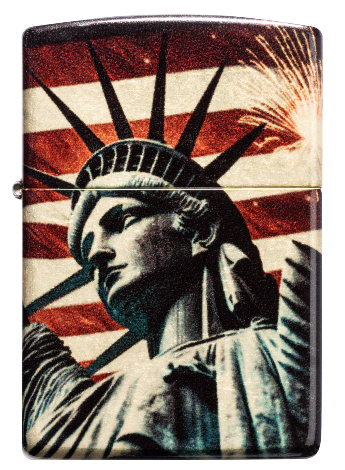 Zippo Statue of Liberty Patriotic, 540 Tumbled Brass Lighter #47186