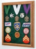Awards Display Case, Military Medal Display case with Embossed Emblem