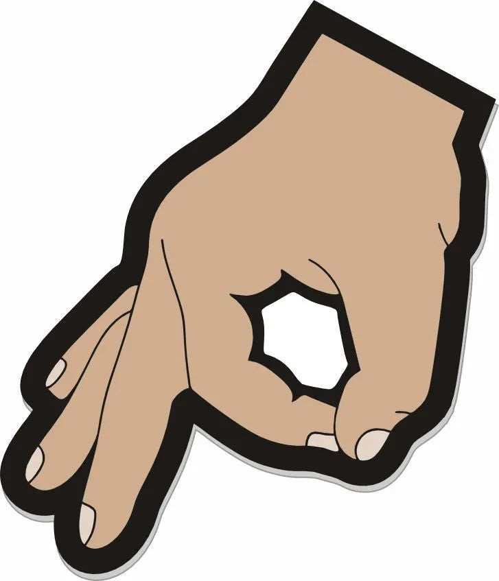 STICKER - Gotcha Circle Fingers - If you look you get hit! -  3"