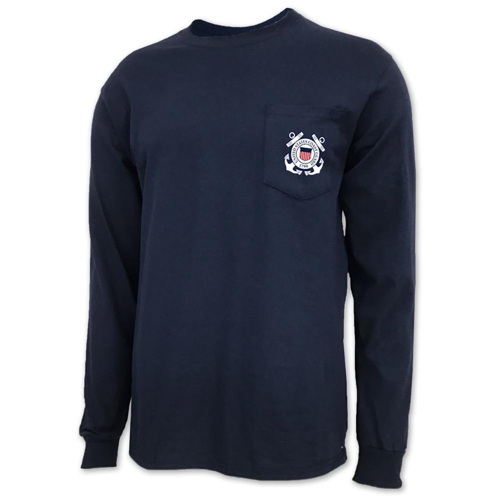 Coast Guard Seal Logo Long Sleeve Pocket T-Shirt