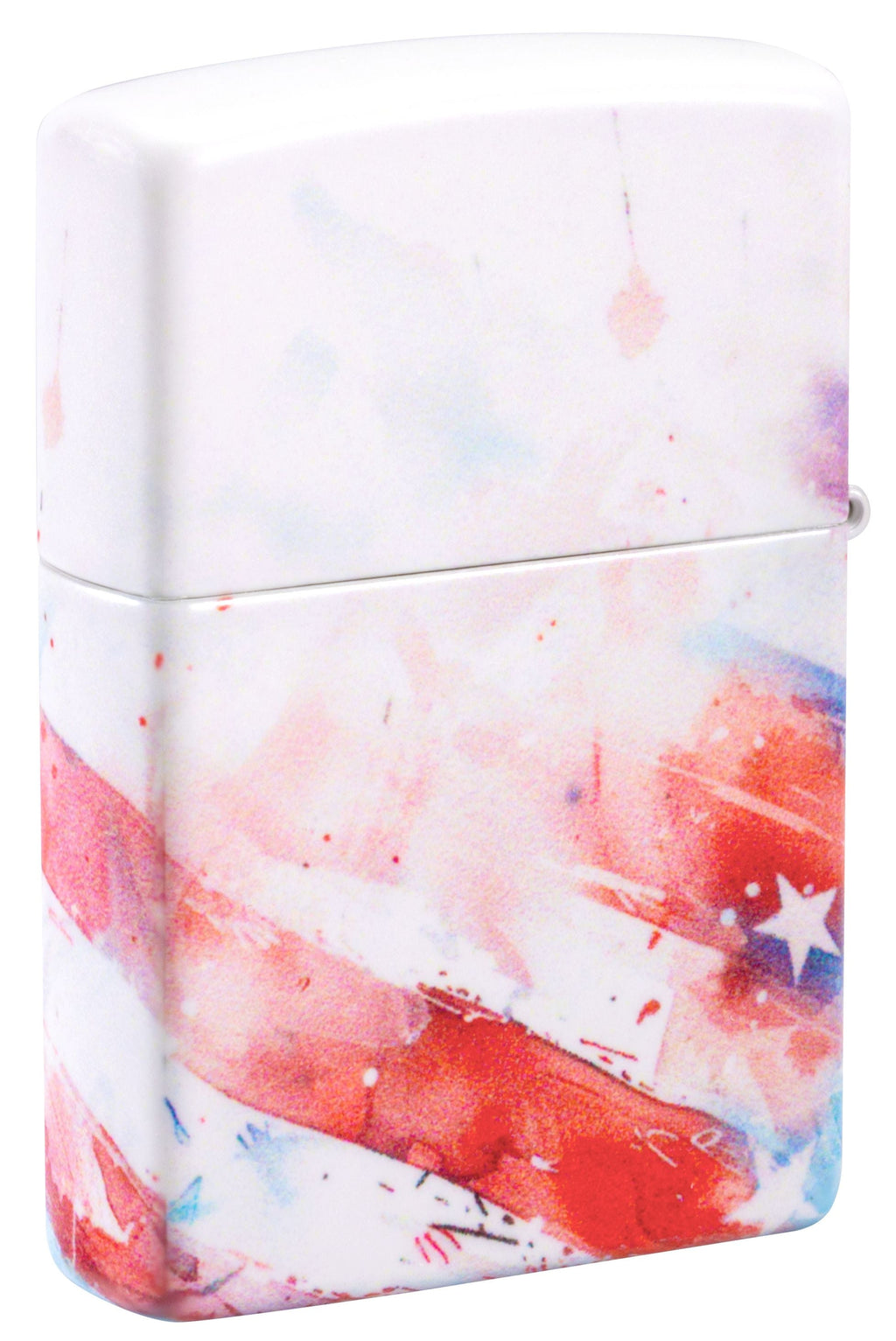 Zippo American Flag Watercolor, 540 White Matte Lighter #47209