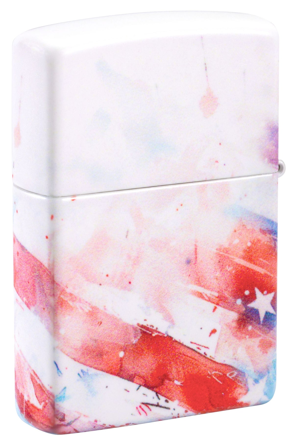 Zippo American Flag Watercolor, 540 White Matte Lighter #47209