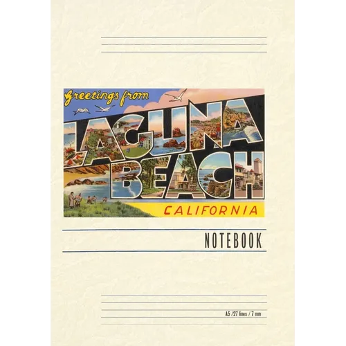 Vintage Lined Notebook Greetings from Laguna Beach, California - Paperback