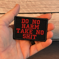 Do No Harm Take No Shit Funny Morale Patch | Made in USA | VELCRO® Brand Hook Backing