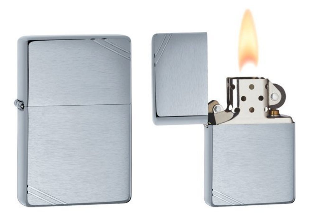 Zippo Lighter 1937 Vintage Replica, w/ Slashes #230