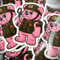 Dead Inside Bear - IDFC BEARS  - 3.75" Sticker - Pink