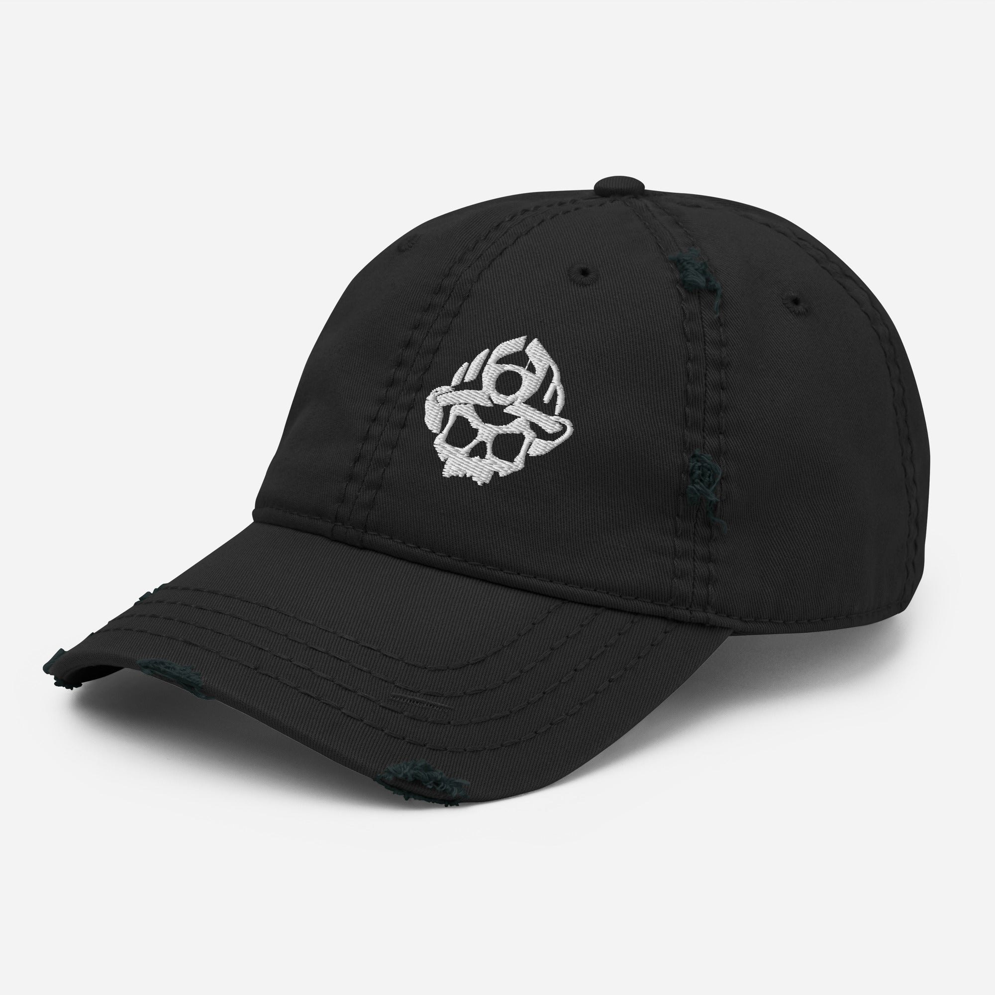 Skull Logo Distressed Dad Hat