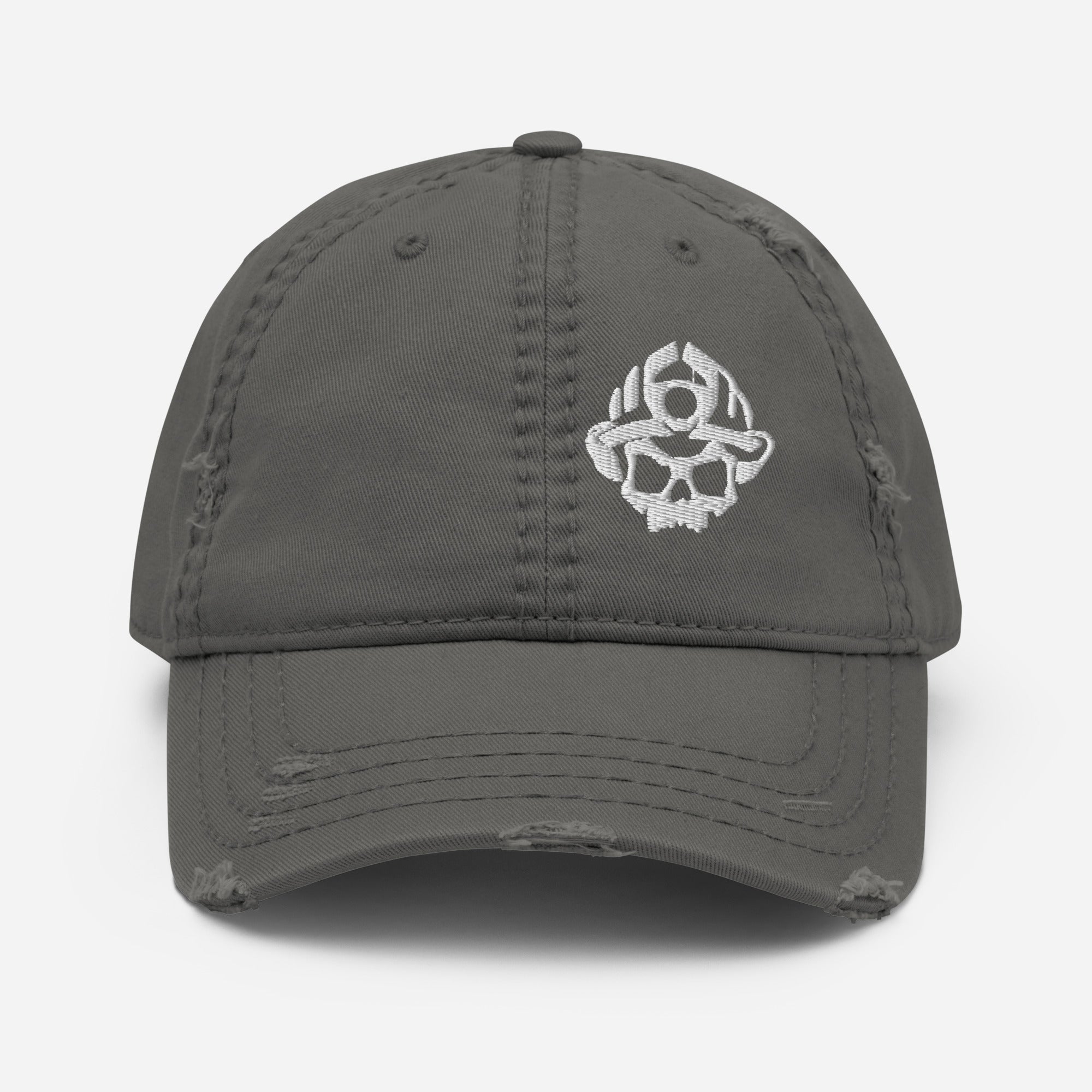 Skull Logo Distressed Dad Hat