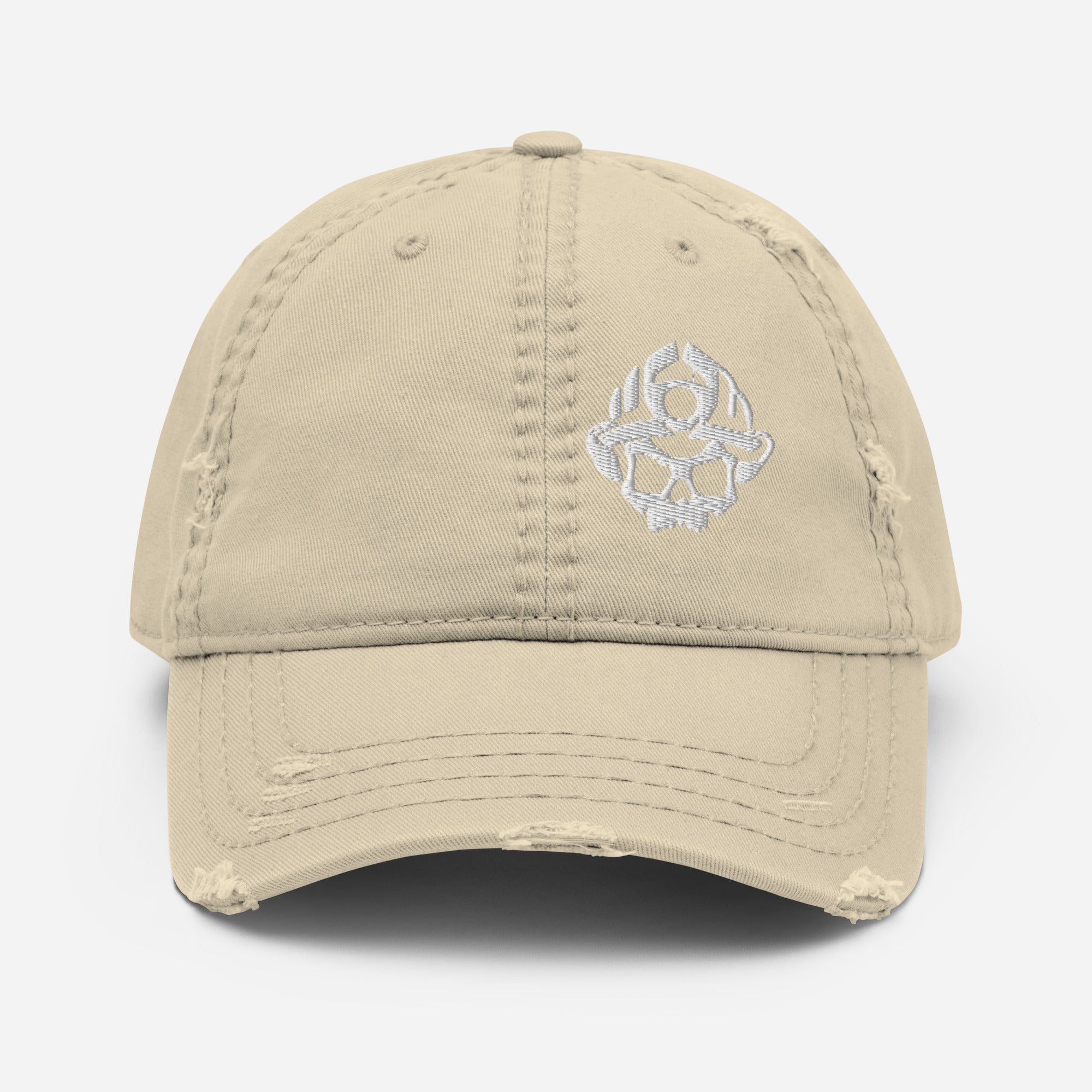 Skull Logo Distressed Dad Hat