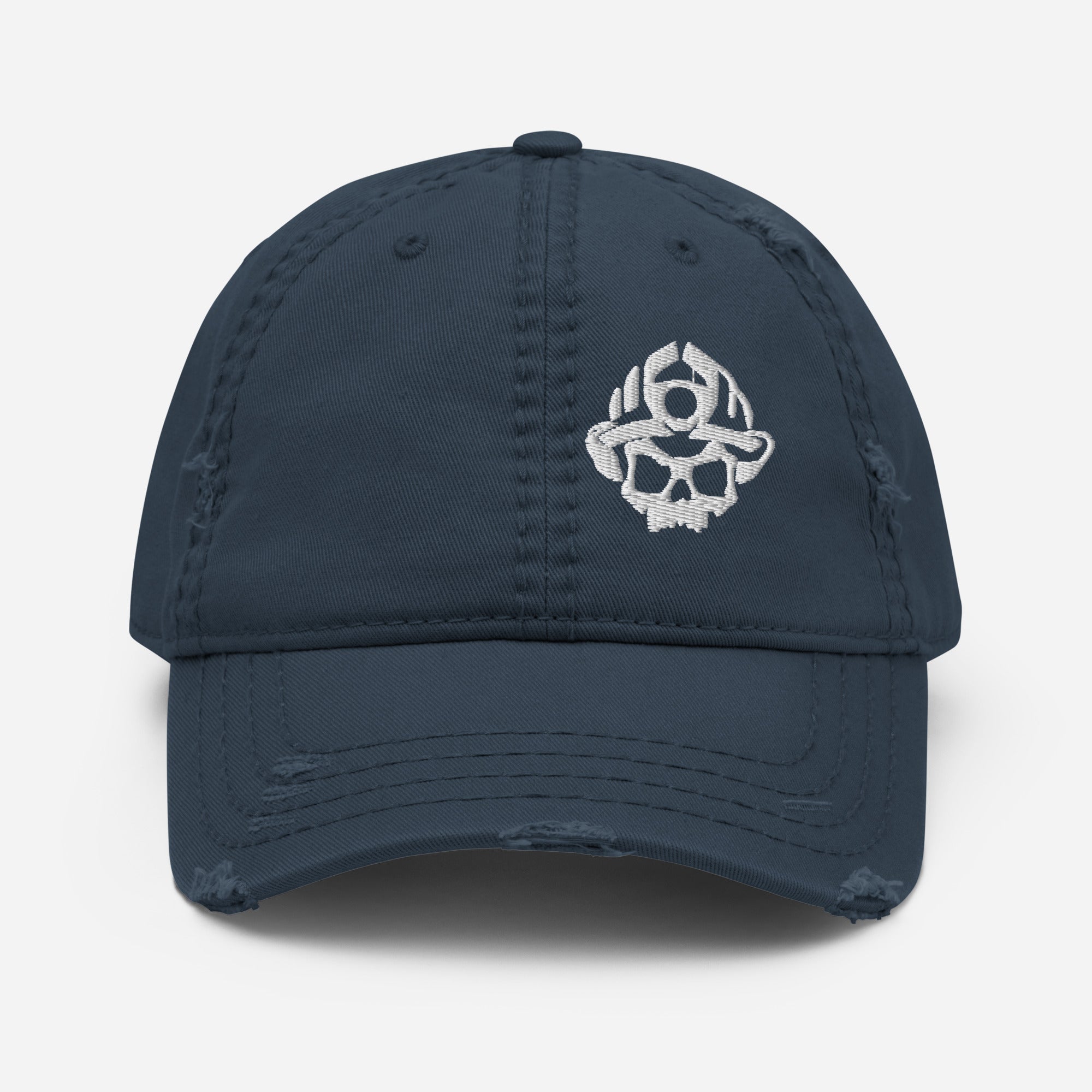 Skull Logo Distressed Dad Hat