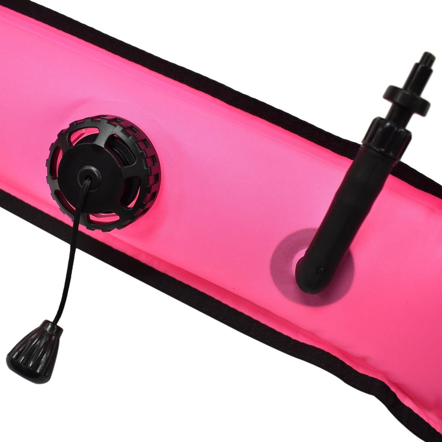 Scuba Diving 6ft Surface Marker with Lead Weight, Whistle, Snap, Pink