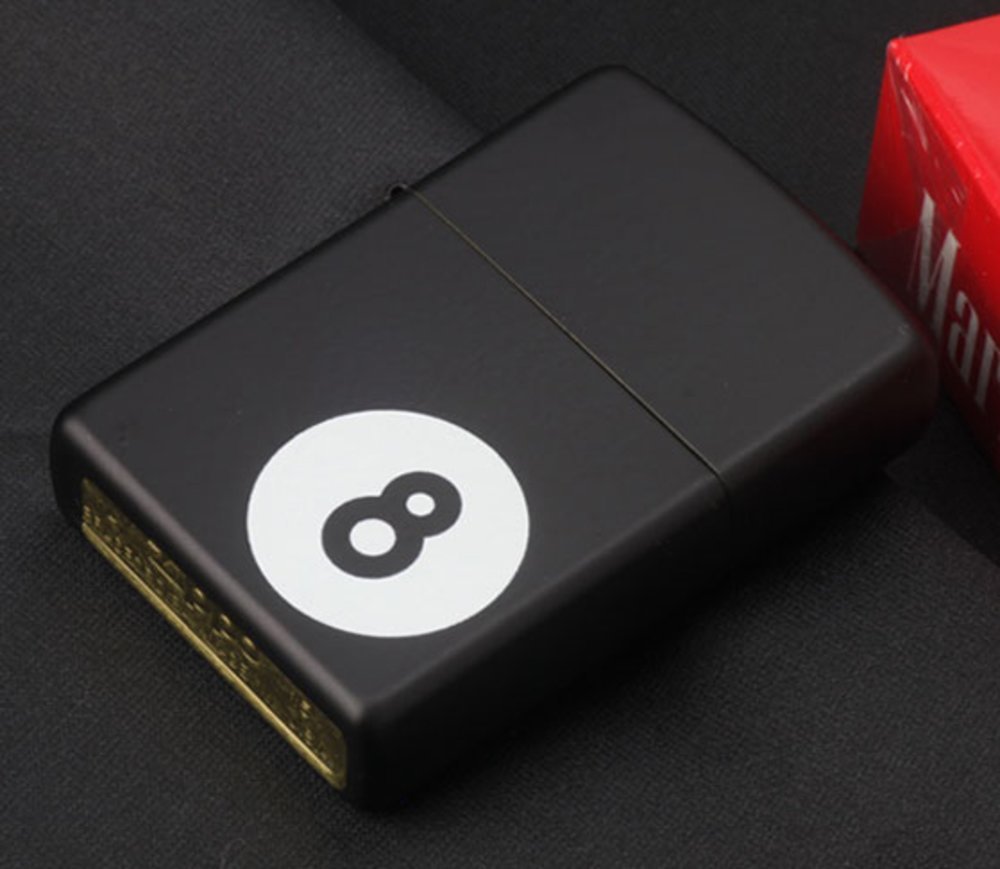 Zippo 8-Ball Lighter, Black Matte #28432