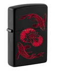 Zippo Red Koi Fish Design, Black Matte Lighter #49922