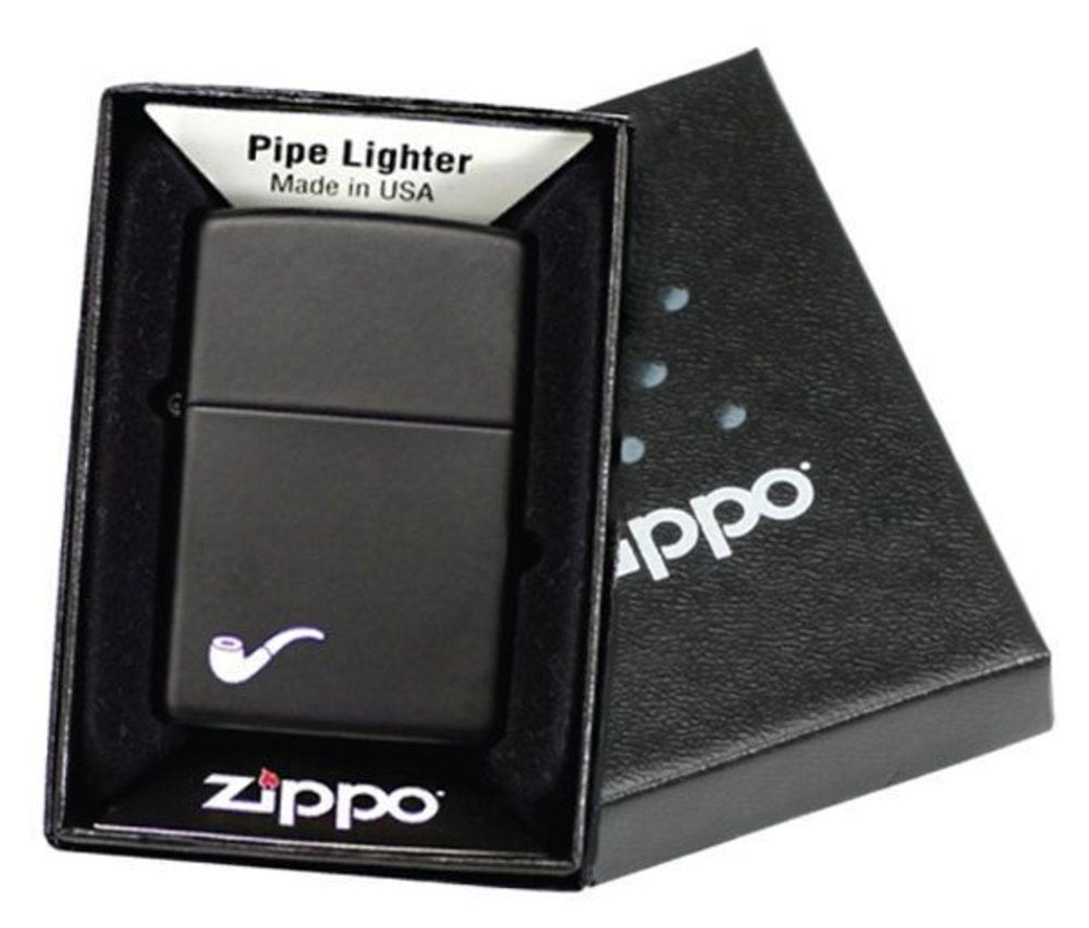 Zippo Pipe Lighter, Black Matte Finish, Genuine Windproof Lighter #218PL