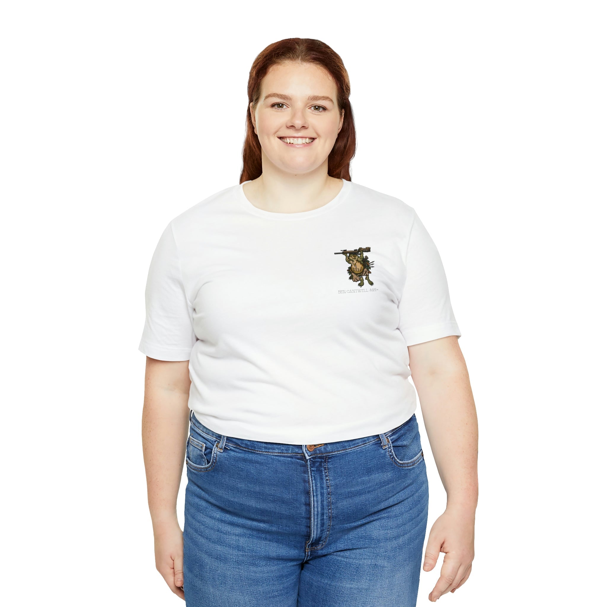Sniper Rifle Frog - Front Print - Short Sleeve Tee