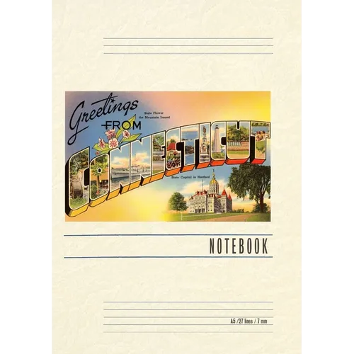 Vintage Lined Notebook Greetings from Connecticut - Paperback