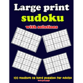 Large print sudoku with solutions: 100 medium to hard puzzles for adults, two per page: Large print sudoku with solutions: 100 medium to hard puzzles - Paperback