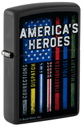 Zippo Buck Wear American Heroes USA Design, Black Matte Lighter #48634