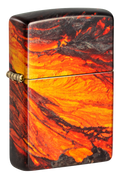 Zippo Fire Lava Flow 540 Design, Tumbled Brass Lighter #48622