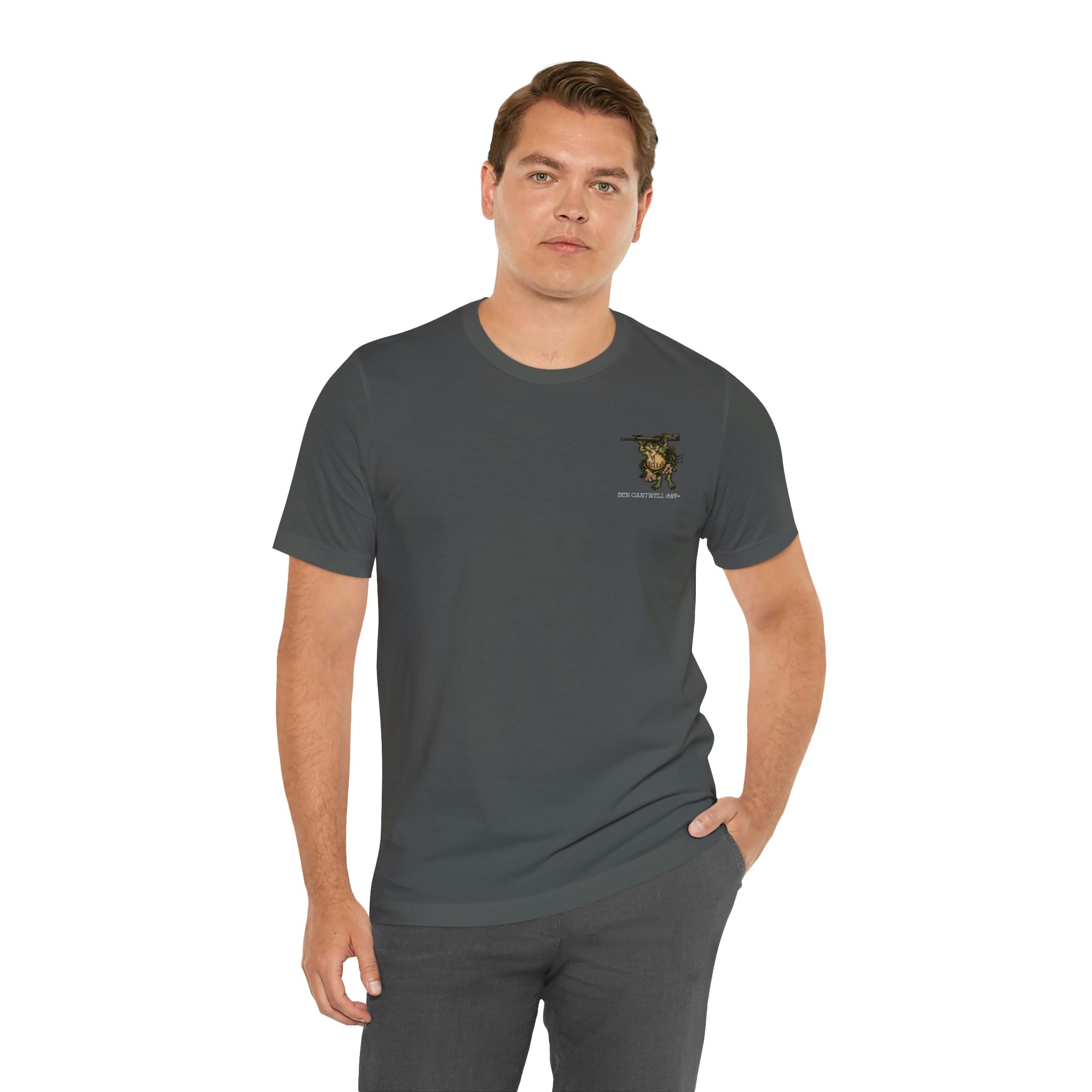 Sniper Rifle Frog - Front Print - Short Sleeve Tee