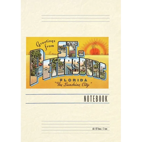 Vintage Lined Notebook Greetings from St. Petersburg, Florida - Paperback