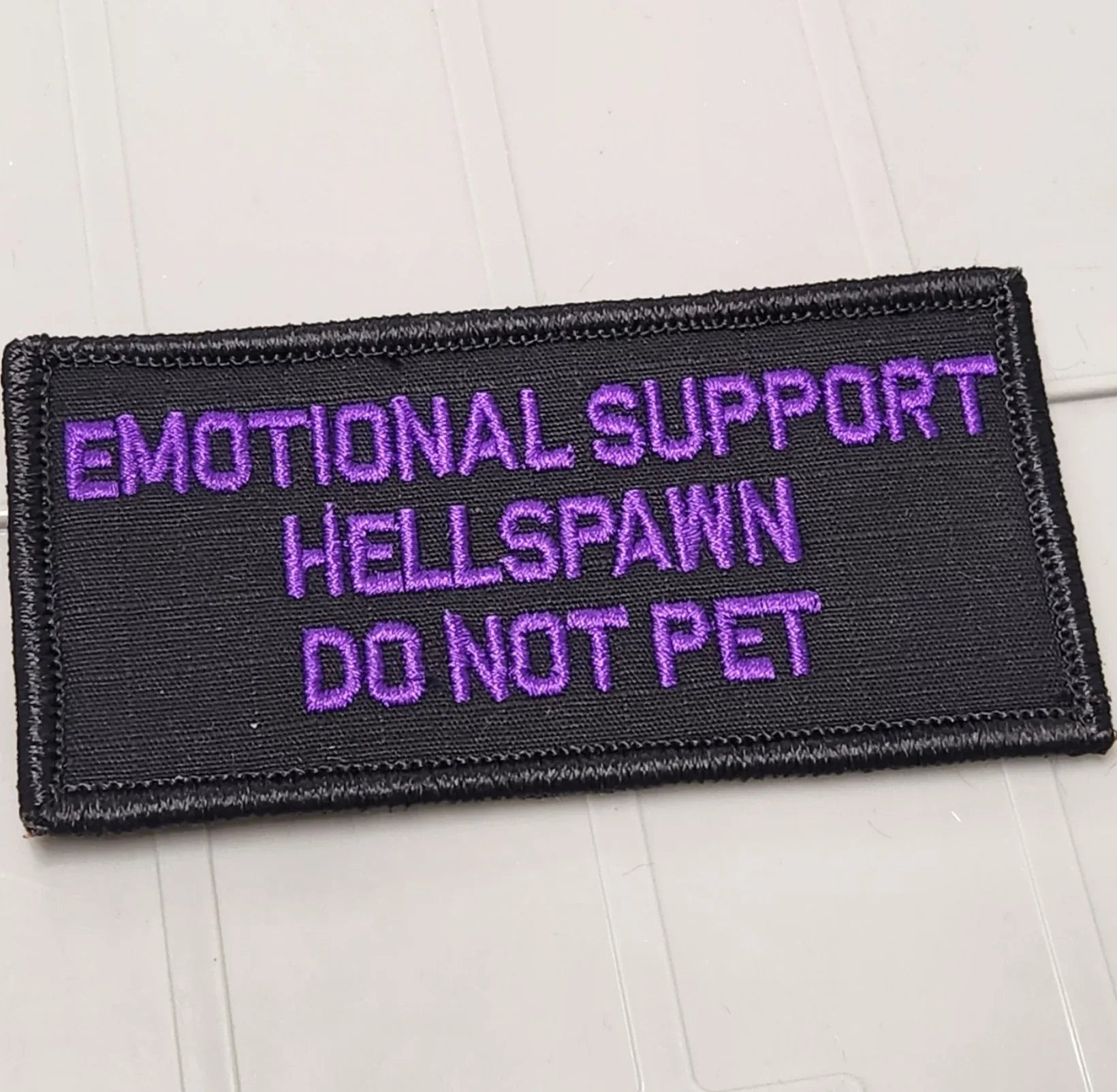 ASOS -Emotional Support Hellspawn Do Not Pet - 2x4 Patch - Black w/Purple