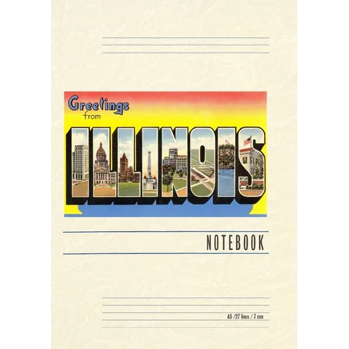 Vintage Lined Notebook Greetings from Illinois - Paperback