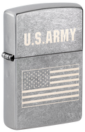 Zippo USA Army Flag Laser Engrave Design, Street Chrome Lighter #48557
