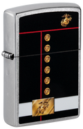 Zippo USA Marines Uniform Design, Street Chrome Lighter #48550