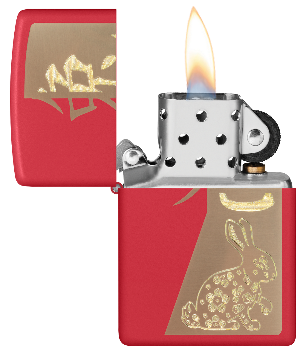 Zippo Year Of The Rabbit, Red Matte Lighter #48282
