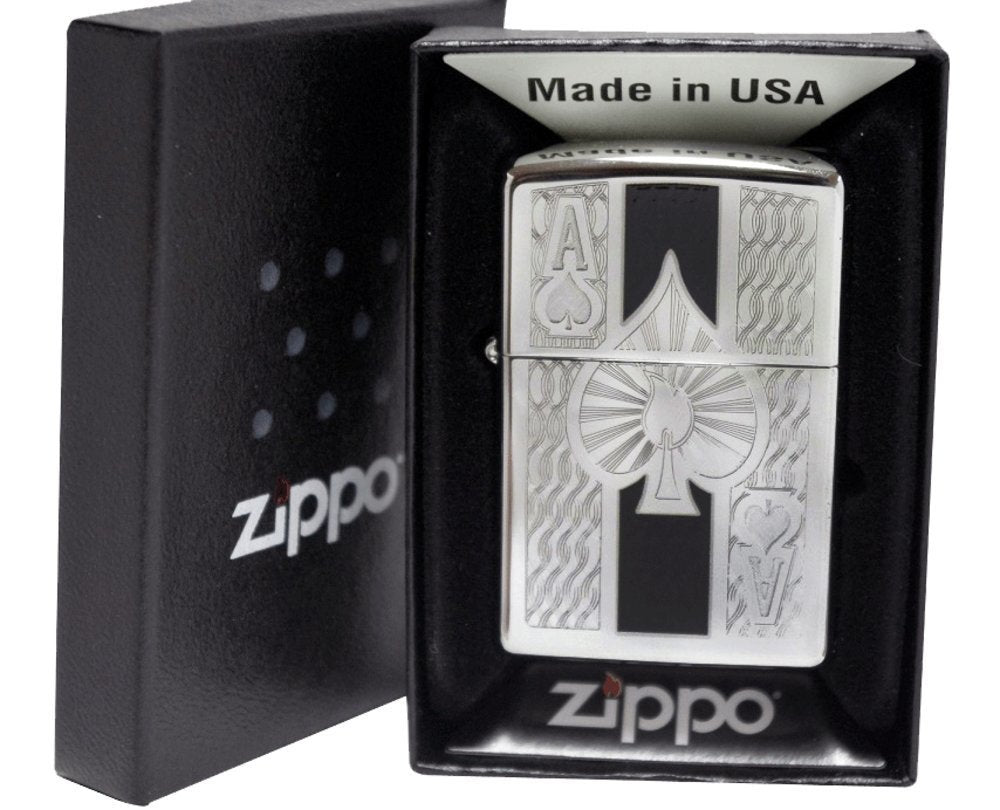 Zippo Classic Ace Lighter, High Polish Chrome, Windproof #24196