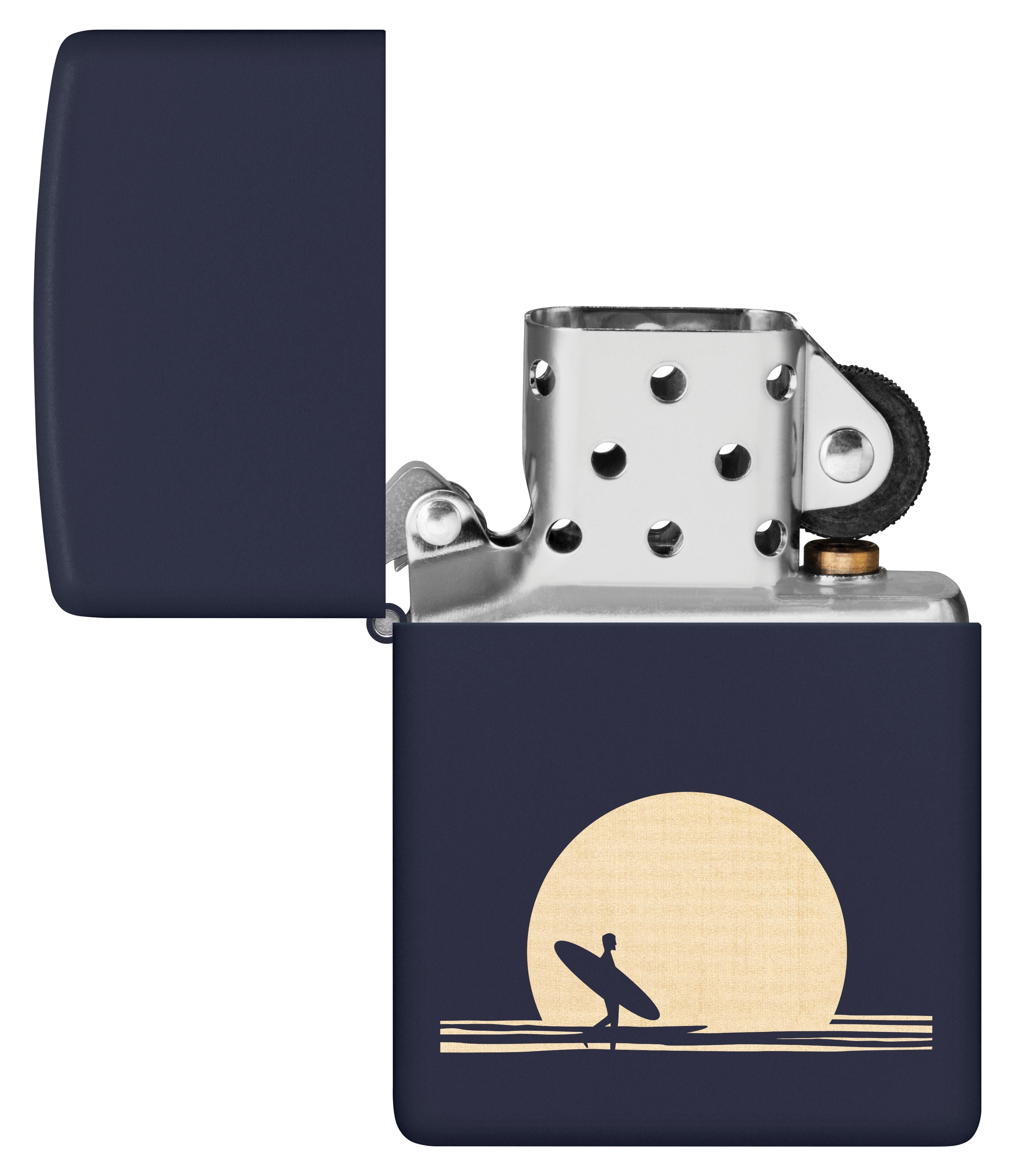 Zippo Surfer Sunset Scene, Navy Matte Lighter #47213