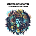 Creative Haven Tattoo Coloring Books for Adults: Featuring illustration, Tattoo Designs Such As Skulls, Wild Flower, and Various image, (8.5" x 11") - Paperback
