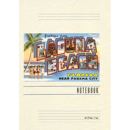 Vintage Lined Notebook Greetings from Laguna Beach, Florida - Paperback