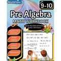 Pre Algebra Workbook 9th and 10th Grade: Pre Algebra Workbook Grade 9-10, Linear Equations, Quadratic Equations, Polynomials, Equations One-Side, Two- - Paperback