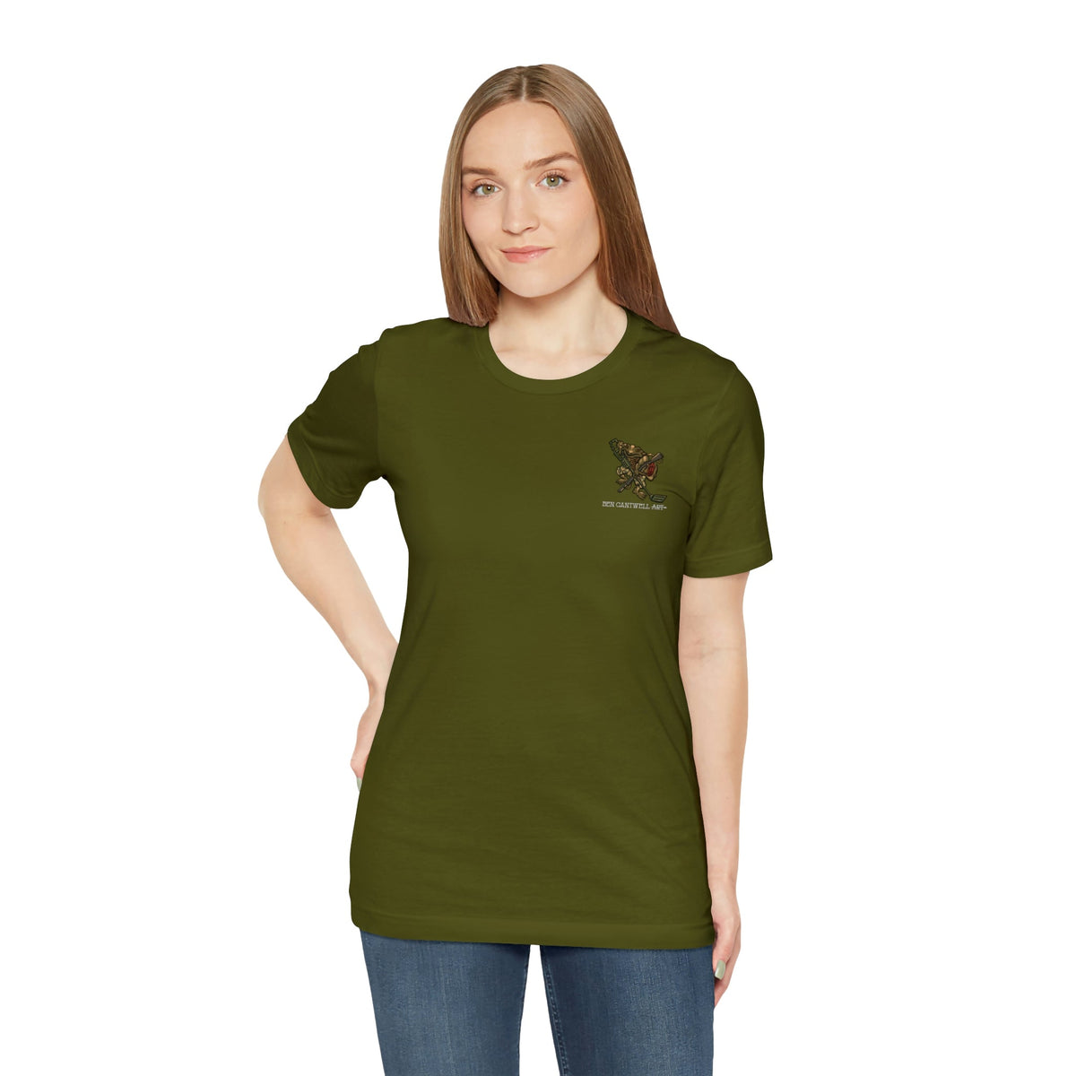 Metal Detector and Shotgun Engineer Frog - Front Print - Short Sleeve Tee