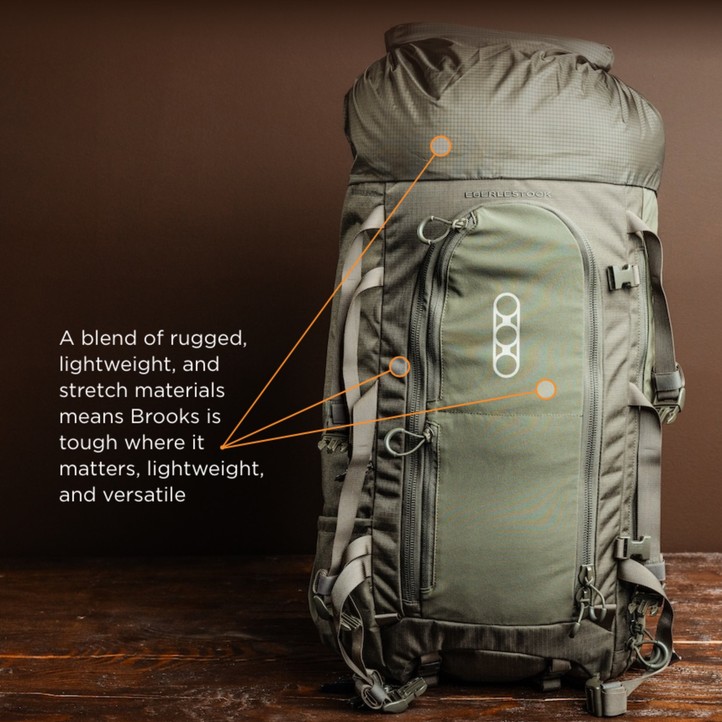 Eberlestock Brooks 7000 - Lightweight w/ EMOD Lid & Hydration Bladder Sleeve