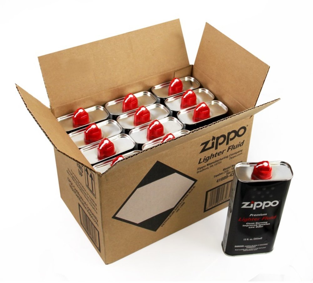 (12 Cans) Zippo Lighter Fluid – 12 oz (355 ml) Each – For All Pocket Lighters #3365