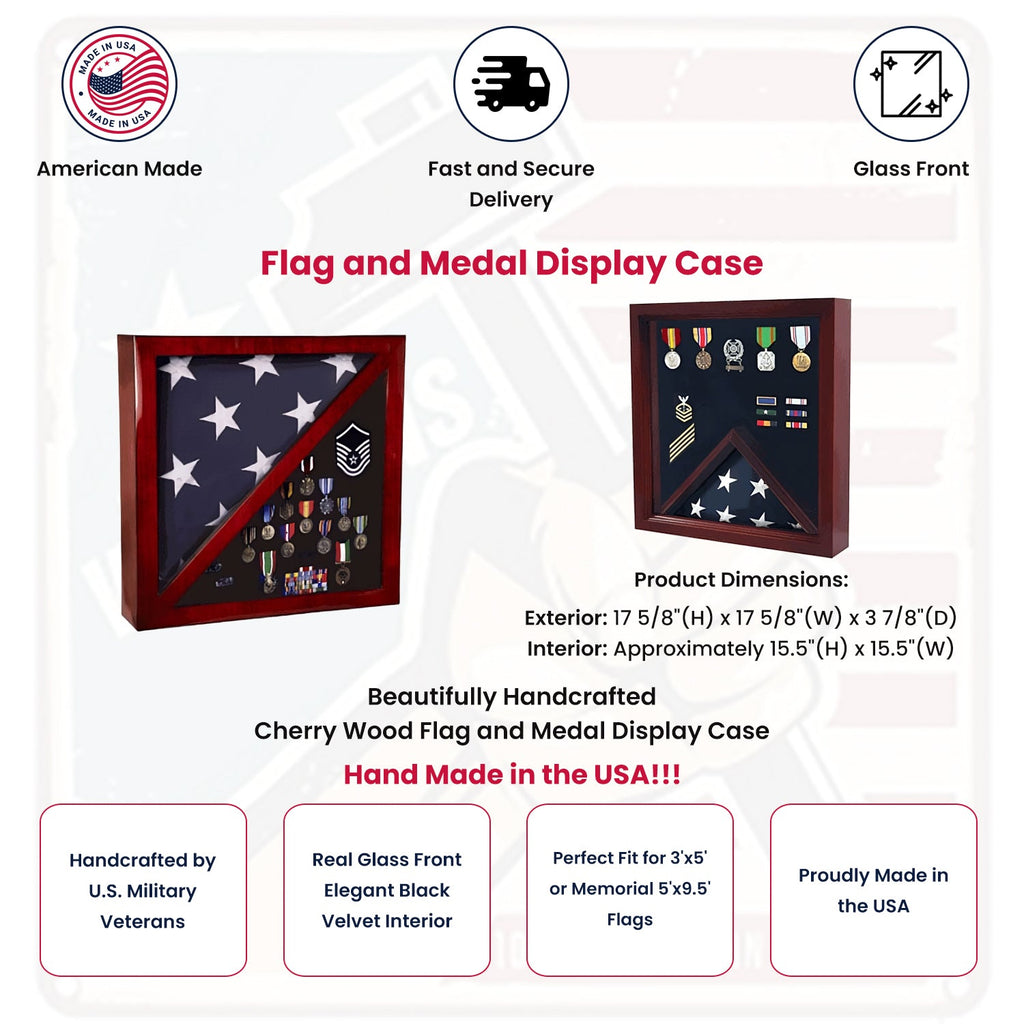 Flag And medal Display case, award and flag case