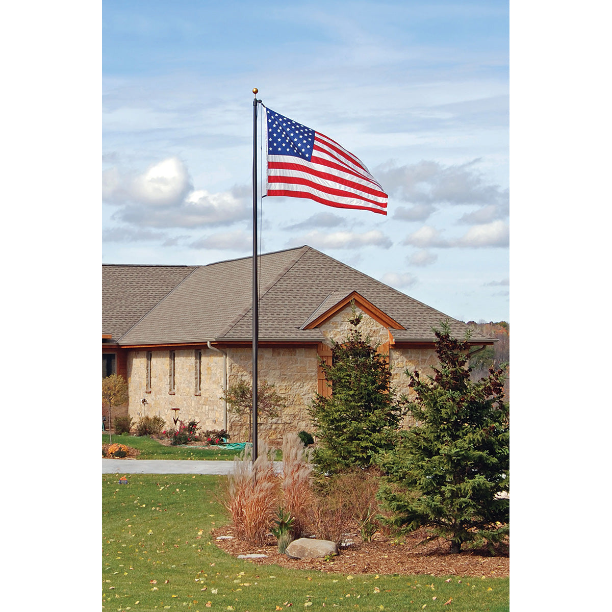 Aluminum Flagpole - External Rope - Heavy Duty, Lifetime Warranty | Made in USA