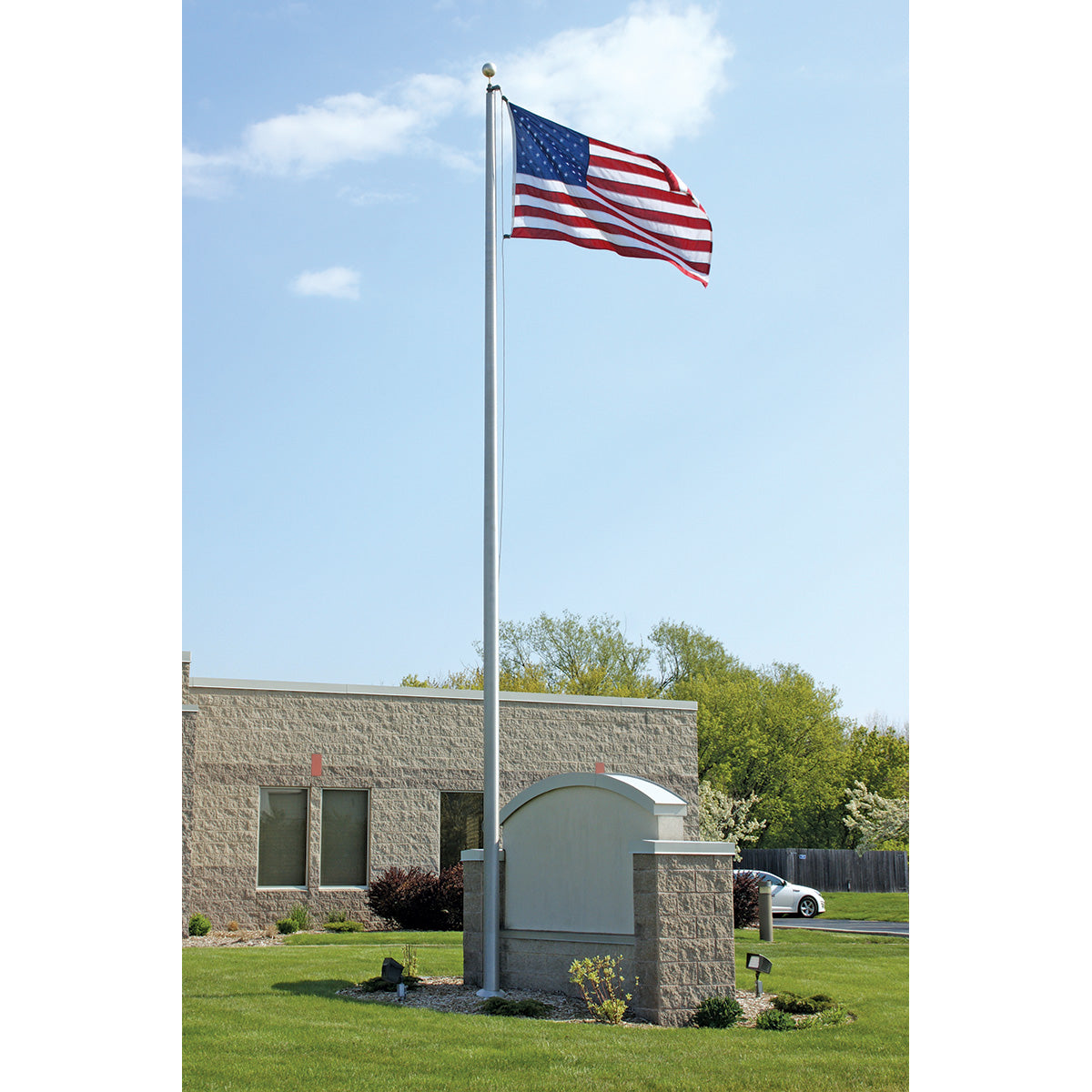 Aluminum Flagpole - External Rope - Heavy Duty, Lifetime Warranty | Made in USA