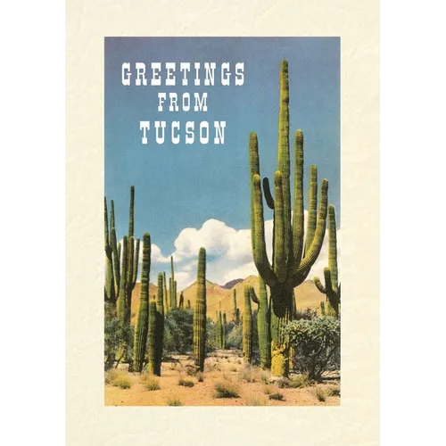 Vintage Lined Notebook Greetings from Tucson, Saguaros