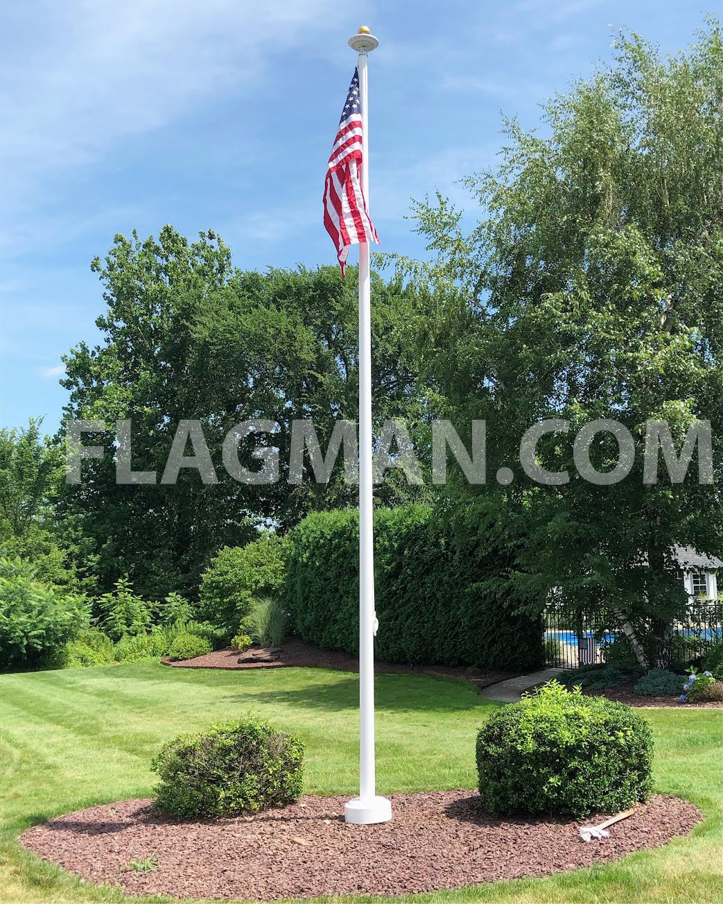 Double Row Solar Flagpole Top Light | 40 LED Automatic Flag Illumination